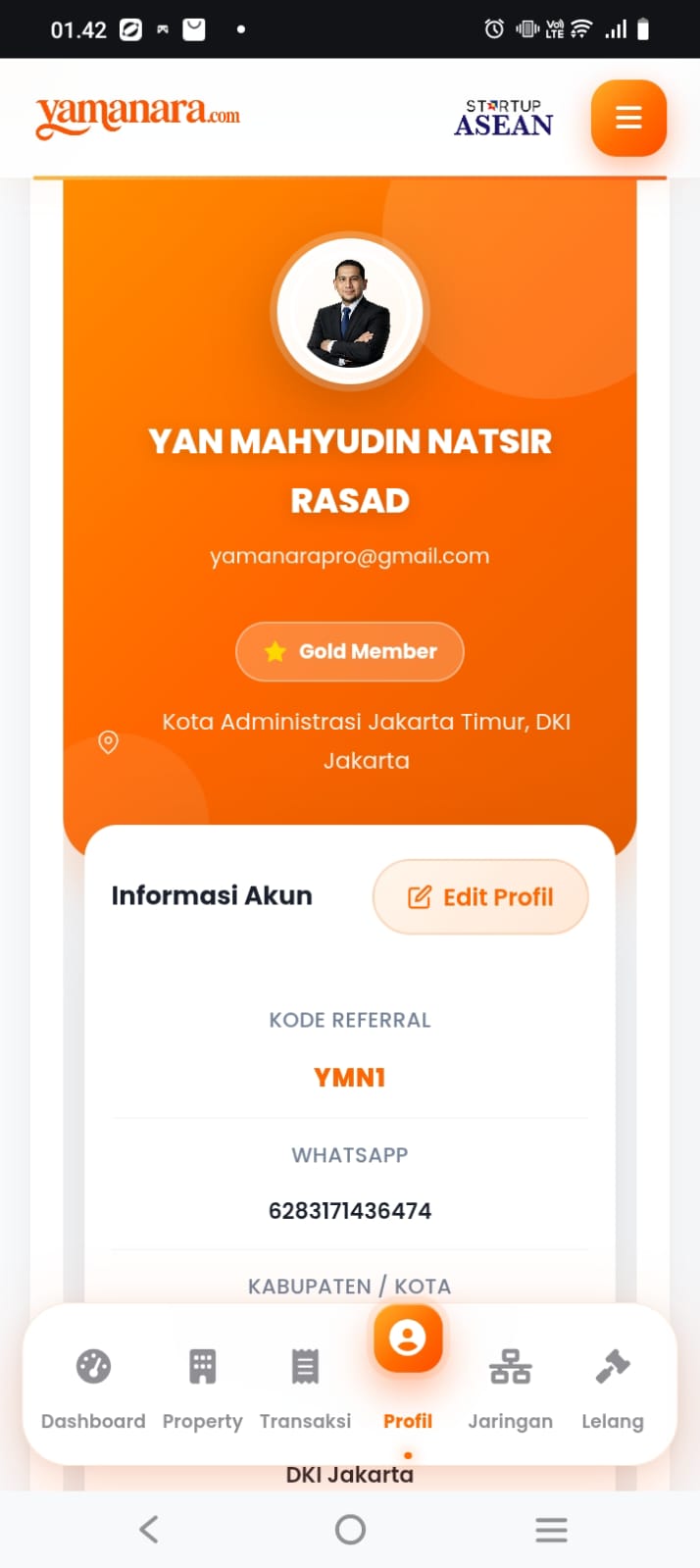 Menu Penarikan Komisi